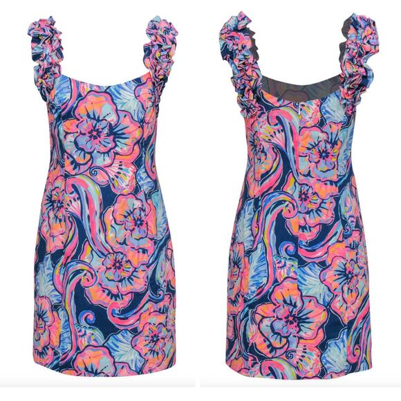 Lilly Pulitzer Floral Dress in Pink and Blue - Picture 2 of 14
